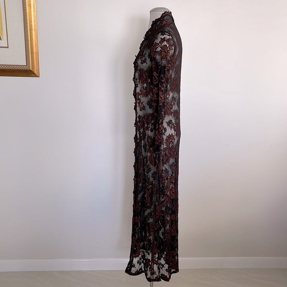 Casadei lace duster in black brown - Picture 4 of 8